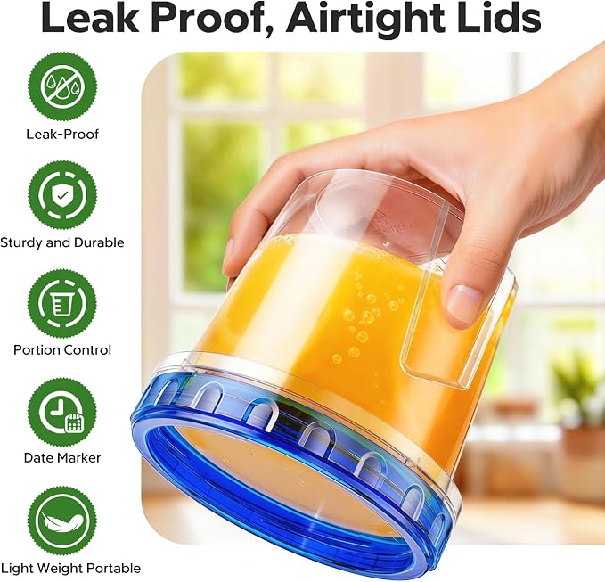 HOMETALL Freezer Storage Containers, Airtight Plastic Food Storage Containers - Image 3