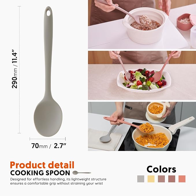 Multi Platinum Silicone Cooking Spoon - Image 2
