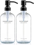 Vine Creations Clear Glass Soap Dispenser Set, Dish Soap and Hand Soap by VineCreations