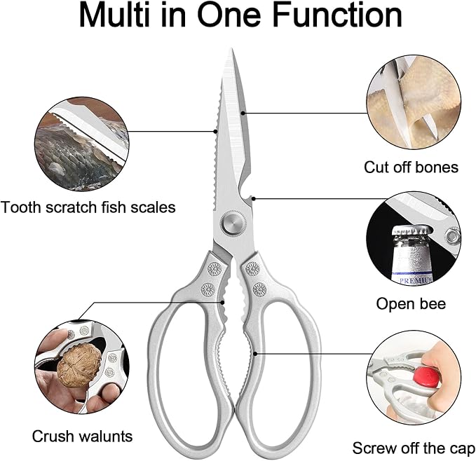 CGBE Kitchen Scissors, Heavy Duty Dishwasher Safe Food Scissors - Image 2