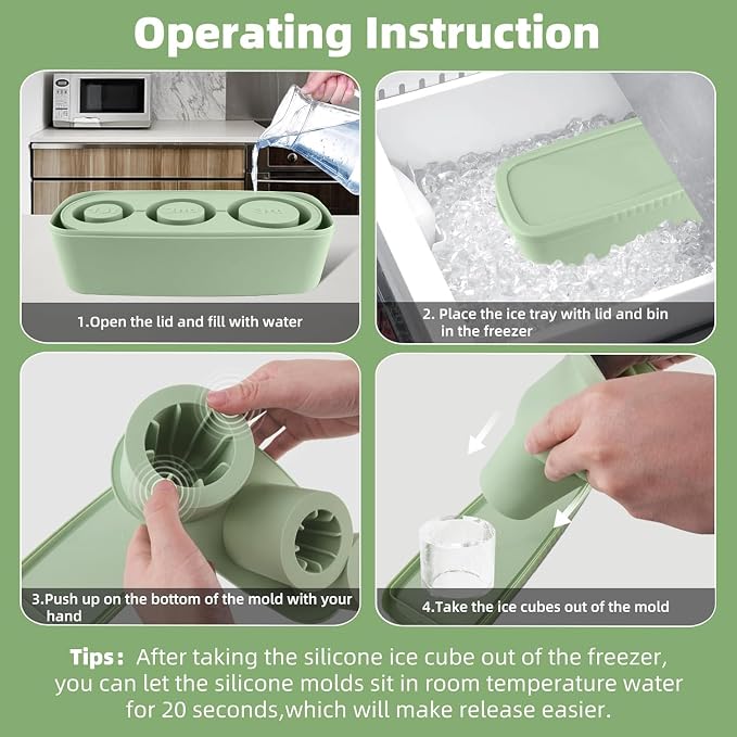 Tcamp Ice Cube Tray for 30 oz Tumbler Cup Ice Mold, Ice Drink - Image 5