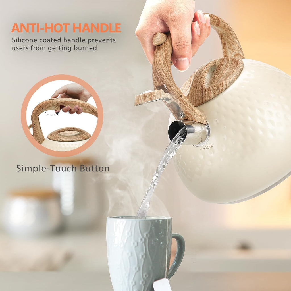 harriet Tea Kettle, Tea Pot for Stovetop, 2.5QT Whistling Kettle with