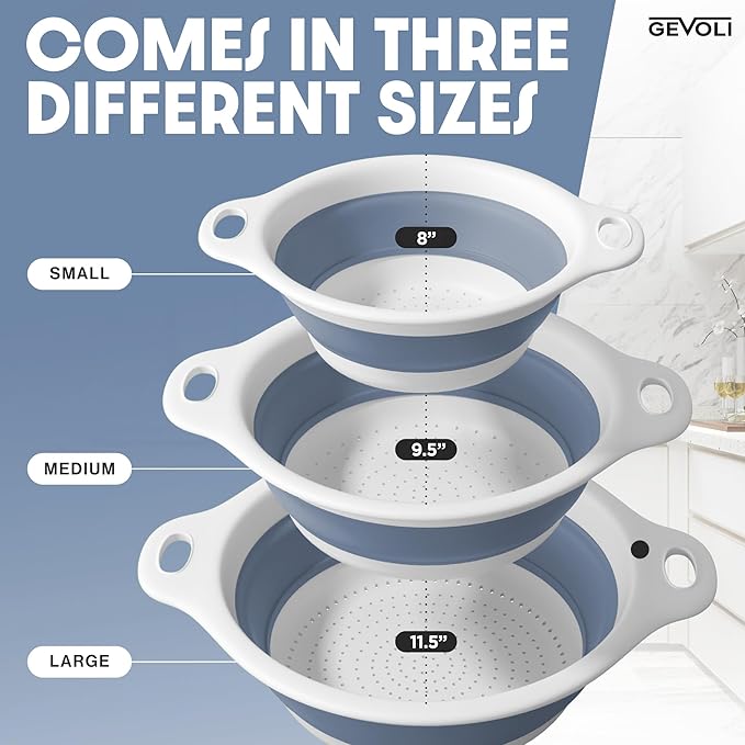 Gevoli Collapsible Colanders Food Strainers - Image 5