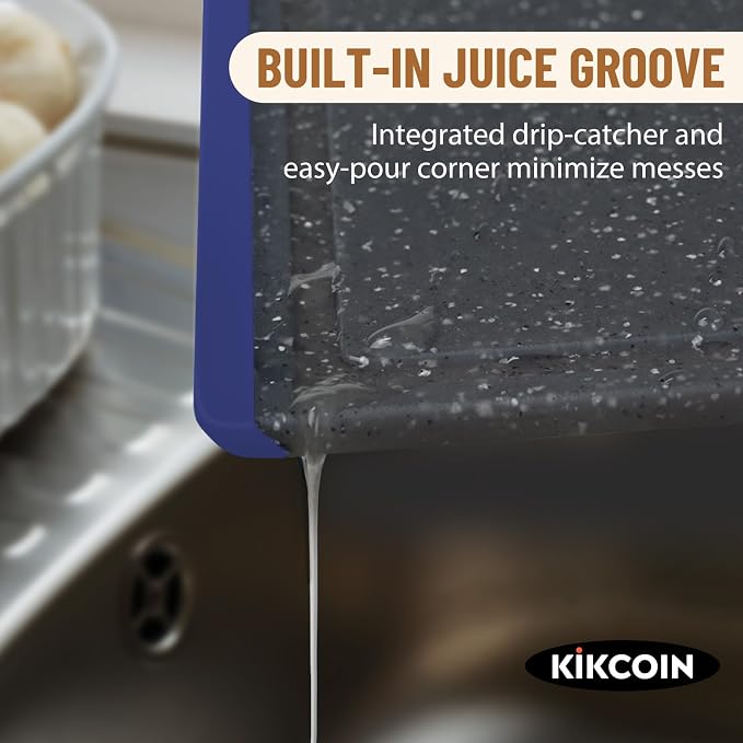 Kikcoin Plastic Cutting Boards for Kitchen, 3-Piece Large Cutting Board Set - Image 3