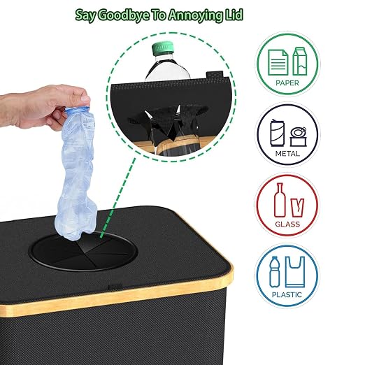 Recycling Bin for Kitchen Indoor Home, Large 100L/ 26 Gallon Recycle Bin - Image 4