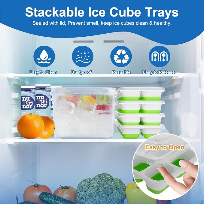 Ice Cube Tray, Ice Cube Trays for Freezer 4 Pack - Image 2
