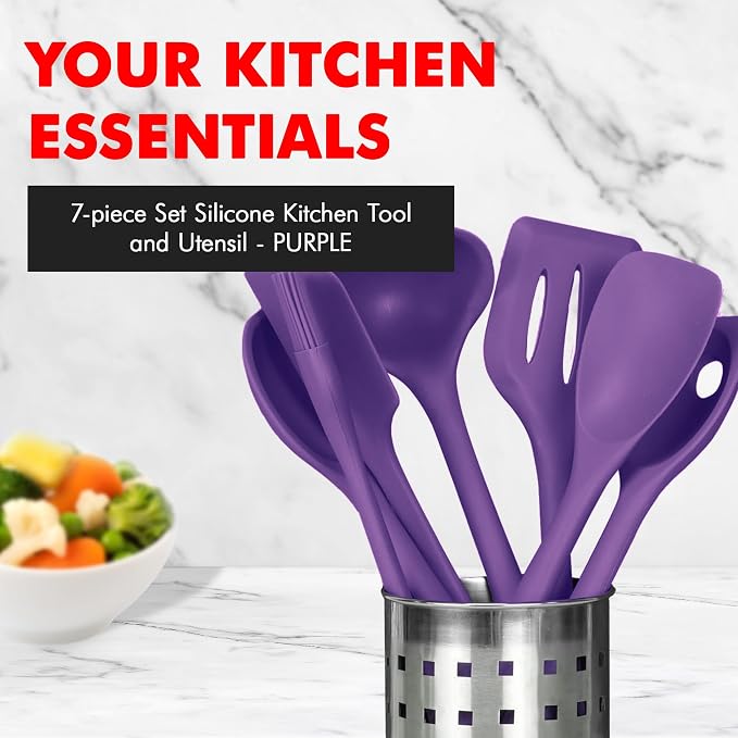 Chef Craft Premium Silicone Kitchen Tool and Utensil Set, 7 Piece - Image 2