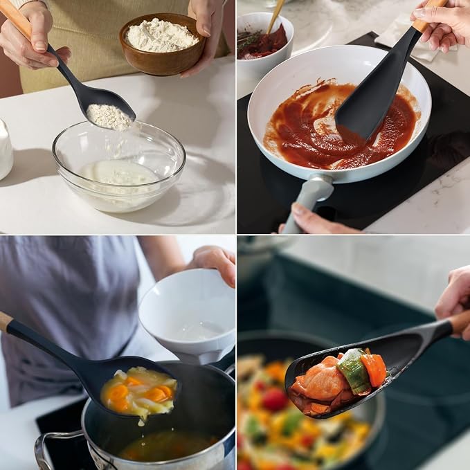 Spatula Spoon 2-Pack, Silicone Cooking Spoon - Image 7