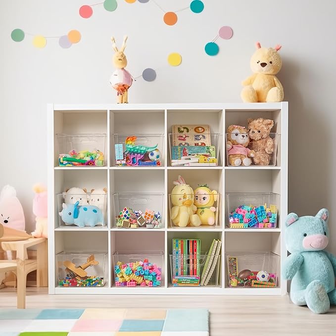 Vtopmart 8 Pack Extra Large Clear Plastic Storage Bins, 11x11 Cube Acrylic - Image 3
