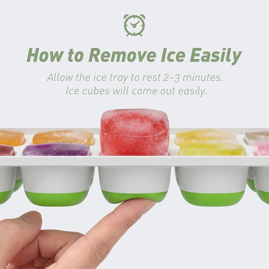 ChefAide 2 Pack Ice Cube Tray, Silicone Ice Cube Trays for Freezer