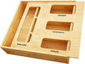SpaceAid Bag Storage Organizer for Kitchen Drawer, Bamboo Organizer, Compatible by SpaceAid