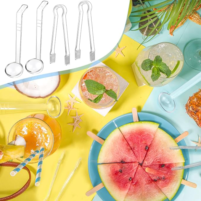12 Pieces Plastic Serving Utensils Set Including 6 Pcs 1 oz Small Ladle and 6 - Image 7