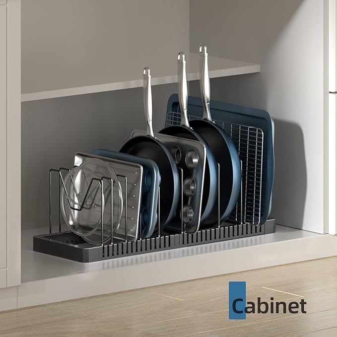 PanPanPal Pots and Pans Organizer under Cabinet, Expandable Pot Lid Organizer - Image 6