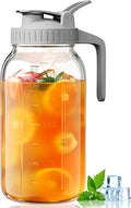 OneDream Glass Pitcher with Lid – 64oz Glass Mason Jar Pitcher with Wide Mouth by OneDream