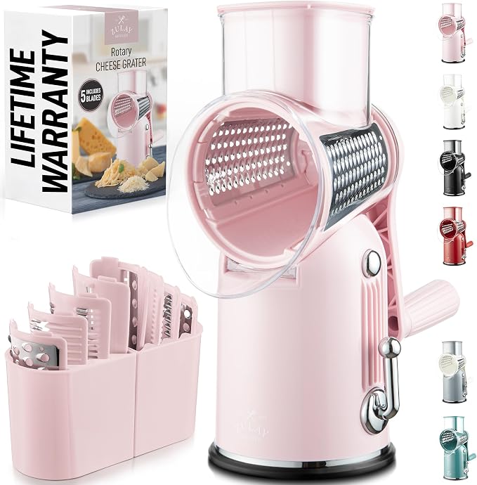 Zulay Kitchen Rotary Cheese Grater 5 Blade Cheese Shredder by ZulayKitchen