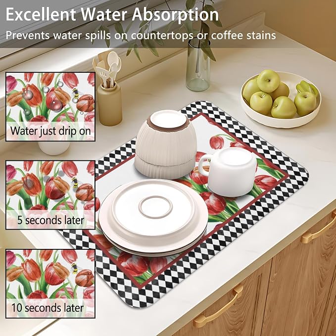 Dish Drying Mat for Kitchen Counter 2 Pack - Image 4