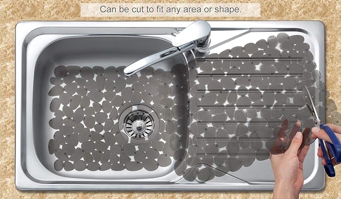 Bligli Pebble Sink Mat for Stainless Steel/Ceramic Sinks, 2 Pack PVC Sink - Image 4
