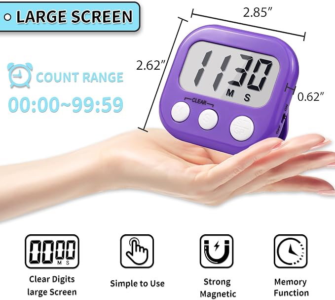 Timer for Kids Teachers Supplies Digital Kitchen Timers for Cooking Large - Image 3