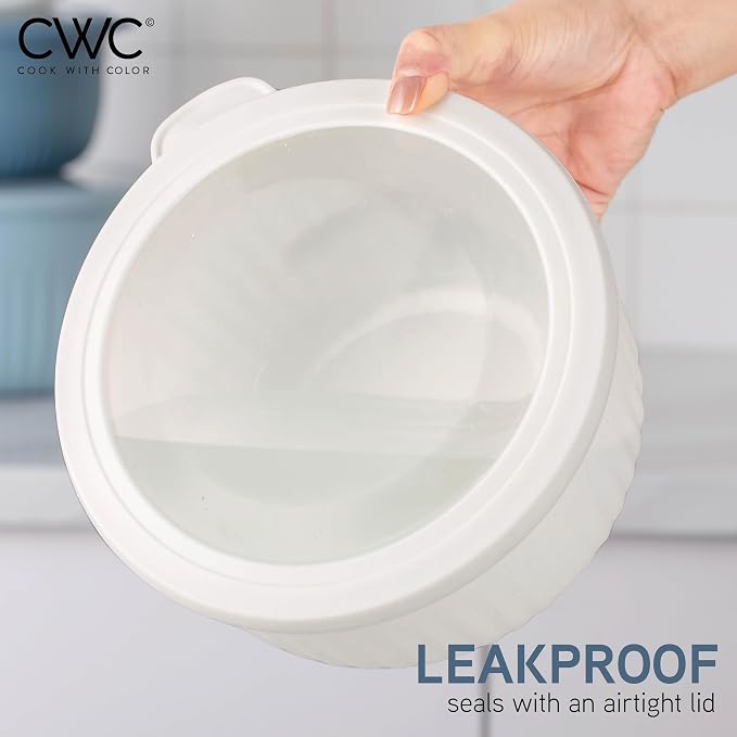 COOK WITH COLOR Prep Bowls with Lids- Wide and Deep Nesting Plastic Small - Image 5