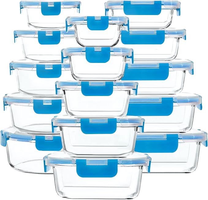 M MCIRCO 30 Pieces Glass Food Storage Containers by MMCIRCO