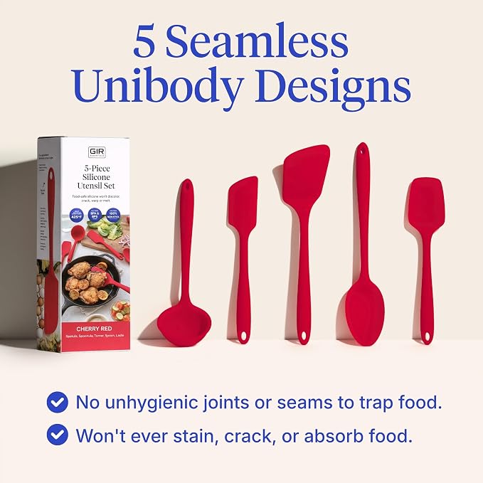 GIR 5-Piece Silicone Kitchen Utensils Set, Non-Toxic Cooking Utensils - Image 3