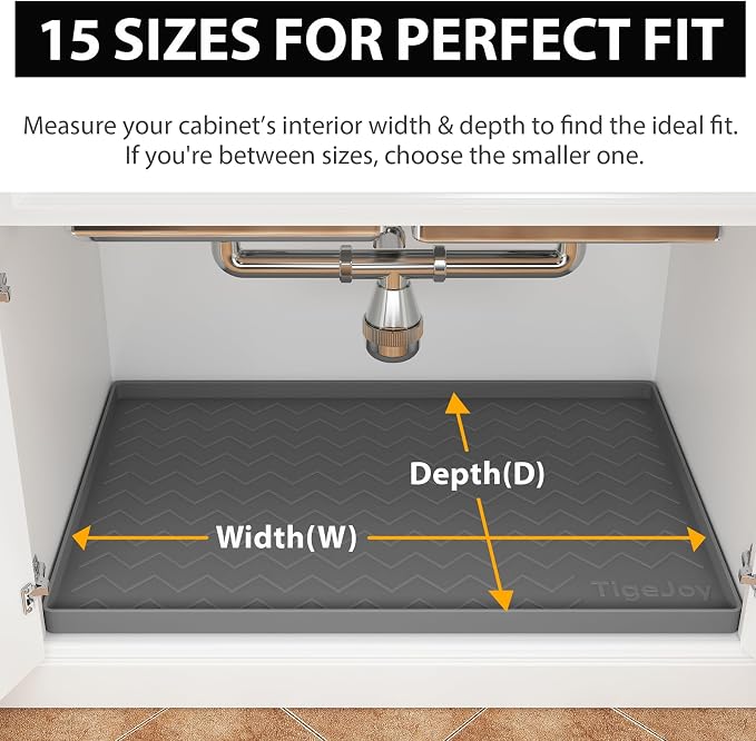 TigeJoy Under Sink Mats for Kitchen Waterproof, Leak-Proof Silicone Mat Sink - Image 7