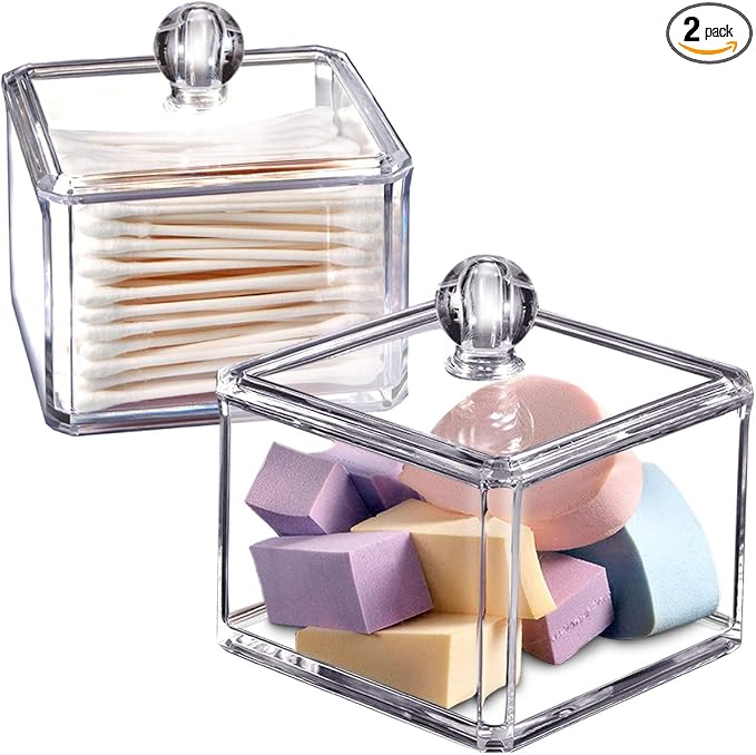 SheeChung 2-Pack Modern Square Acrylic Qtip Holder by SheeChung