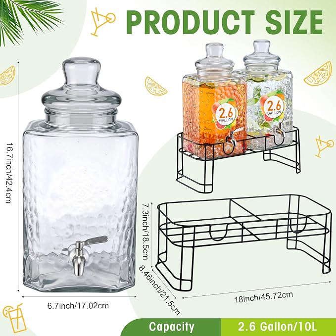 Honeydak 2.6 Gallon Glass Beverage Dispenser - Image 2