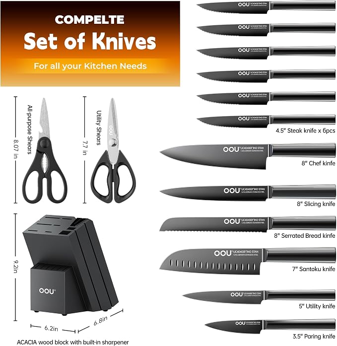 OOU Kitchen Knife Block Set - Image 5