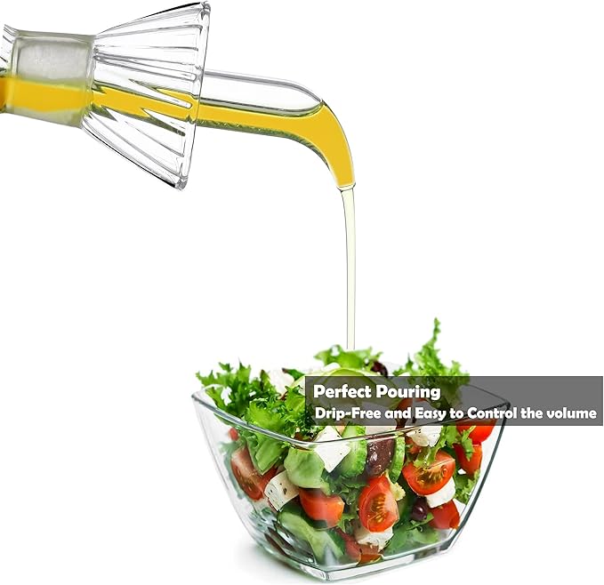 HAIZEEN 16 oz/480ml Non-Drip Olive Oil Dispenser Bottle 100% Glass Oil Carafe - Image 3