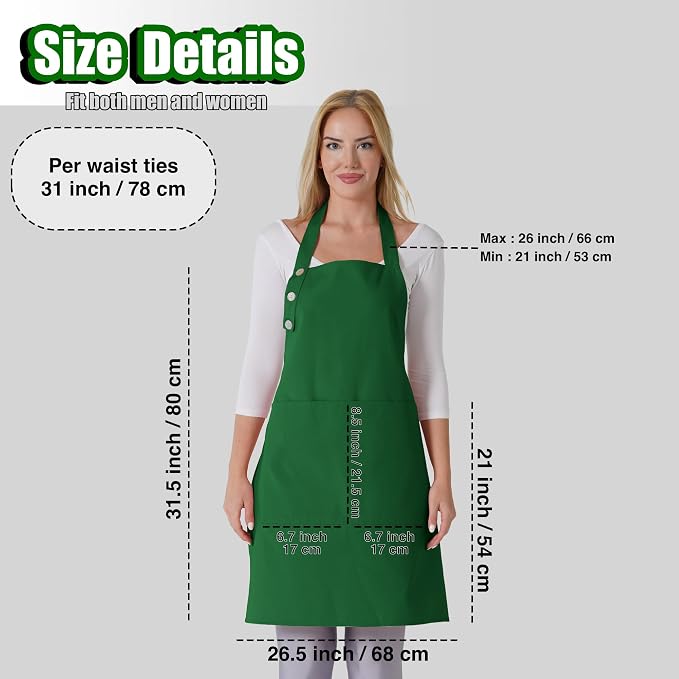 TOSHE Kitchen Apron Waterdrop Resistant Cotton Apron - Image 5