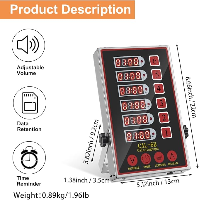 Precision Kitchen Timers for Cooking – 6 Channel Commercial Kitchen Timer - Image 5