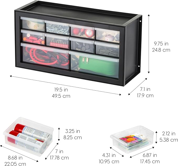 IRIS USA 10-Drawer Organizer, Made in USA, Teacher Toolbox, Plastic Storage - Image 4