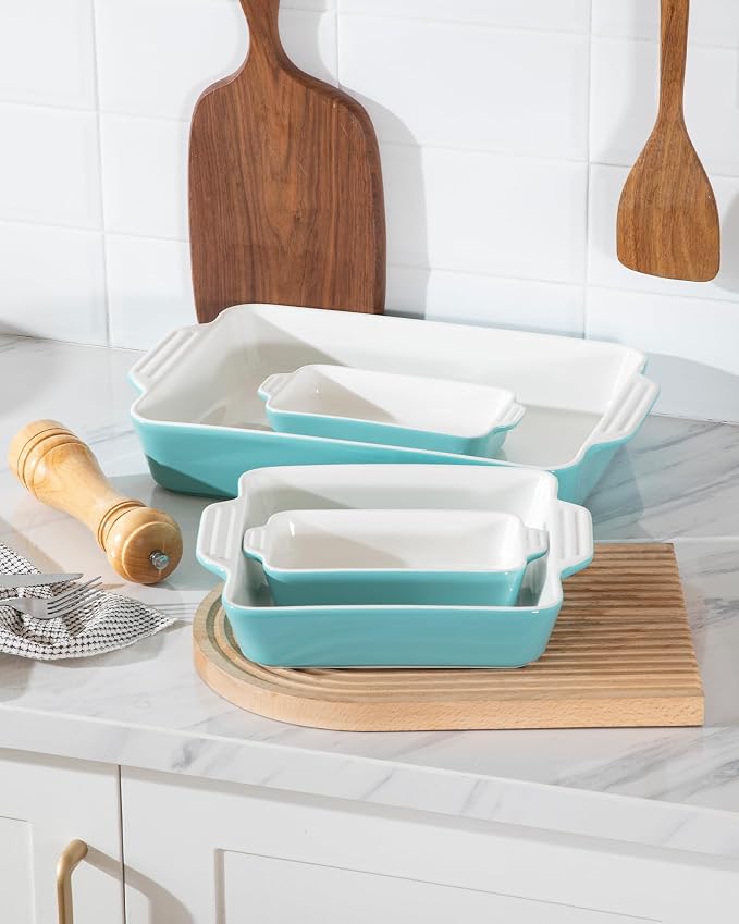 Sweejar Ceramic Bakeware Set of 4, Casserole Dishes - Image 4