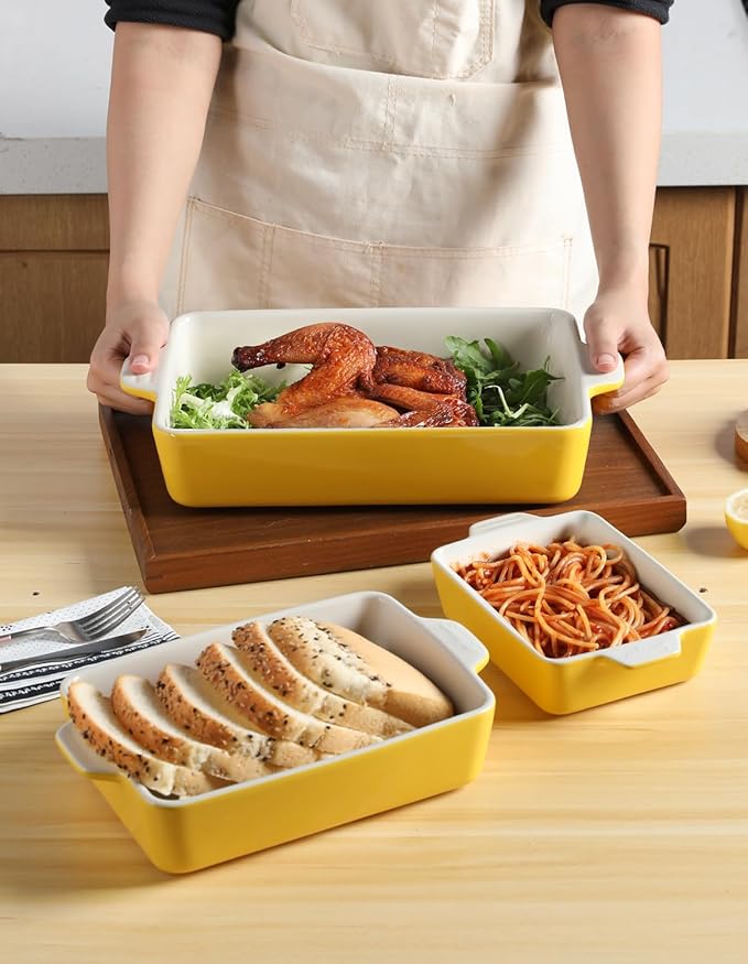 Sweejar Ceramic Bakeware Set, Rectangular Baking Dish - Image 3