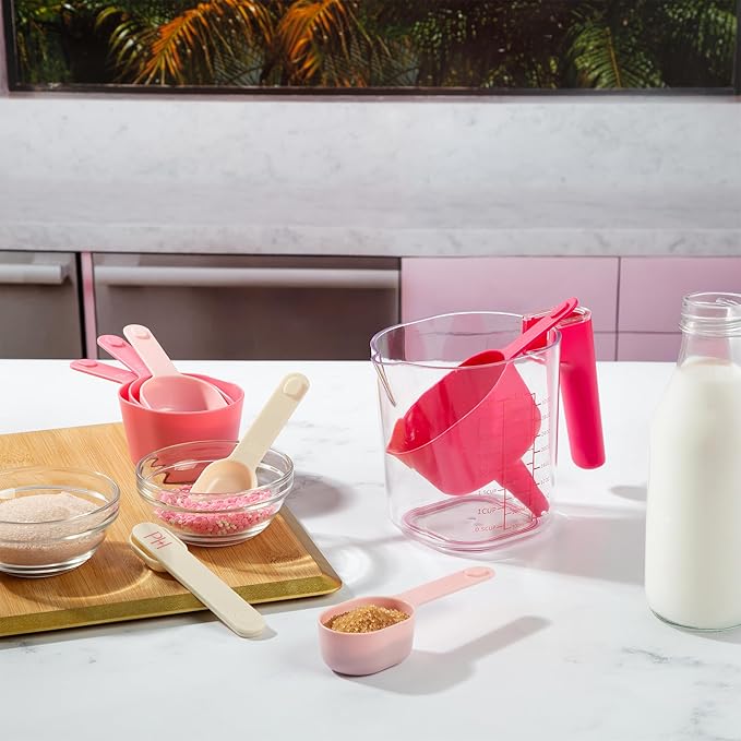 Paris Hilton 9-Piece Measuring Set, Durable Plastic Measuring Cups and Spoons - Image 2