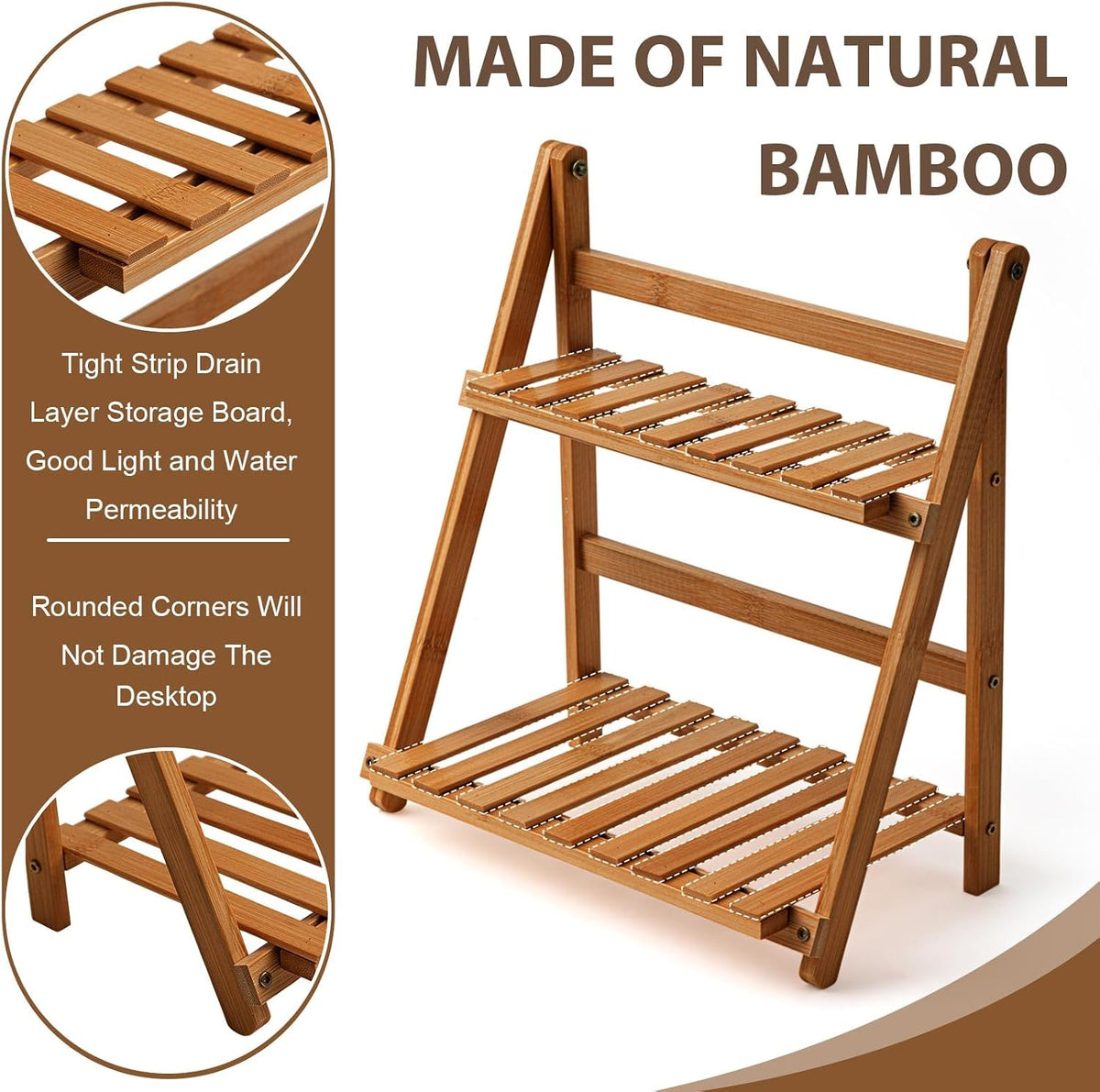 Yalikop 2 Tier Bamboo Coffee Station Organizer, 11.8'' Countertop