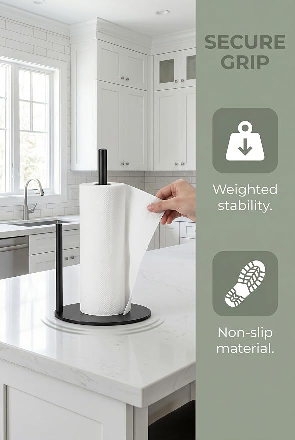 Paper Towel Holder, Stainless Steel Paper Towel Holder Countertop - Image 3