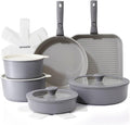 SENSARTE 17 Piece Ceramic Pots and Pans Set, Nonstick Detachable Handle Cookware by SENSARTE