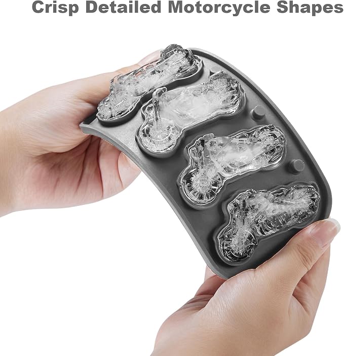 Nax Caki 3D Motorcycle Ice Cube Tray, Large Silicone Fun Shapes Ice Cube Mold - Image 5
