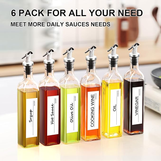 GMISUN Olive Oil Dispenser Bottle, 6 Pack Oil Dispensers Bottles - Image 6