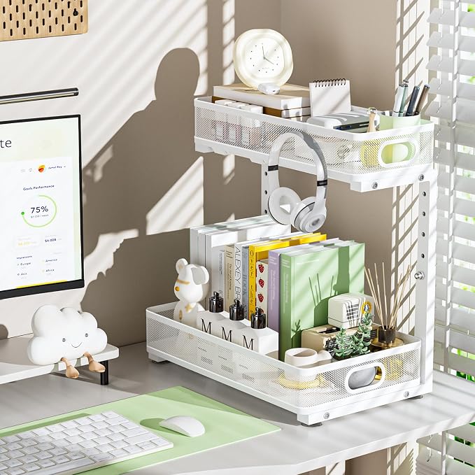 Under Sink Organizer 2 Pack, High Adjustable 2 Tier Under Sink Organizers and - Image 9