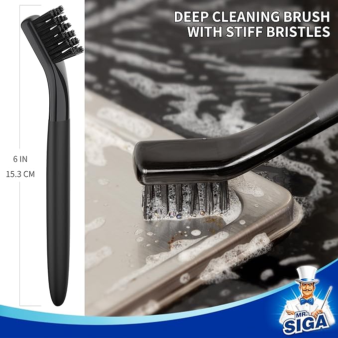 MR.SIGA Grout Cleaner Brush Set, Detail Cleaning Brush Set - Image 4