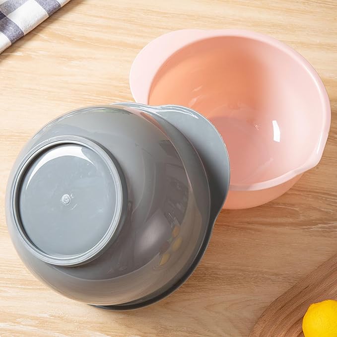Set of 3 Mixing Bowls with Pour Spout-Nesting Design Saves Space - Image 6