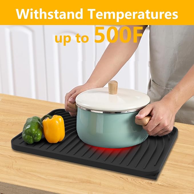 Silicone Drying Mat for Kitchen Counter, Dish Drying Rack Matt - Image 6