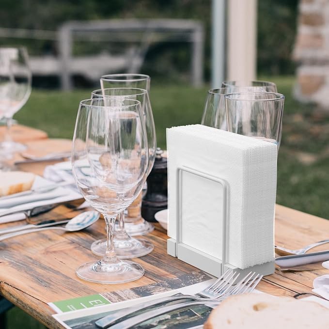 Napkin Holder for Table, Bamboo Iron Standing Napkin Dispenser for Kitchen - Image 4