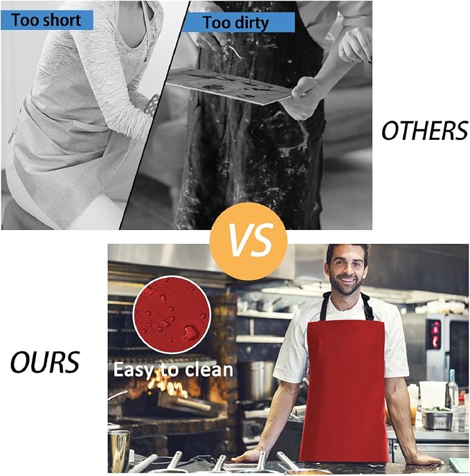 Homsolver 2 Pack Waterproof Rubber Aprons, Heavy Duty Butcher - Image 5