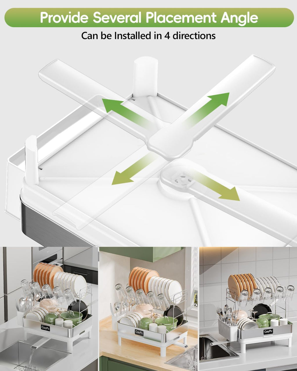 2 Tier Dish Drying Rack, Thicker Premium 304 Stainless Steel Dish