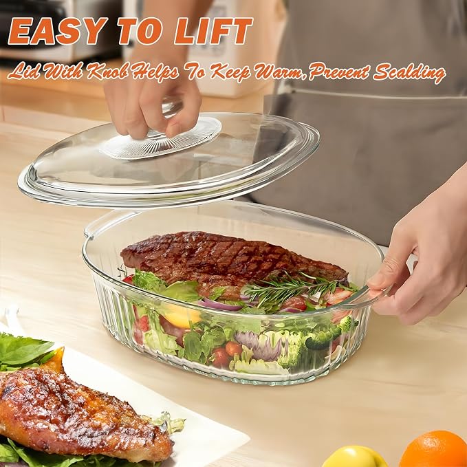 Reasim 2.8L/3Qt Glass Casserole Baking Dish - Image 6
