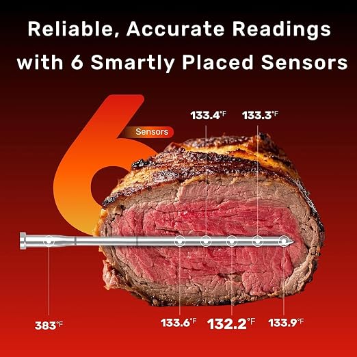 Wireless Bluetooth Meat Thermometer Digital, Smart AI Powered Cooking Thermomer - Image 2